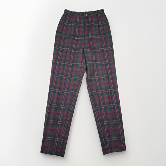 Vintage Lauren Ralph Lauren Worsted Wool Pants Women's Size 4 Plaid Lined USA - Picture 1 of 11